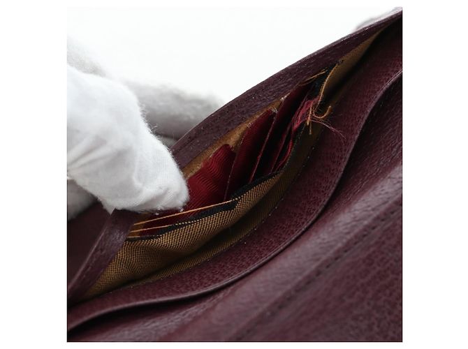 FENDI Zucca Canvas Trifold Wallet Nylon Leather Bordeaux Silver Auth am12141V - view 24