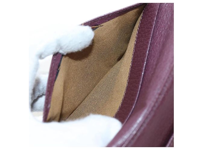 FENDI Zucca Canvas Trifold Wallet Nylon Leather Bordeaux Silver Auth am12141V - view 25
