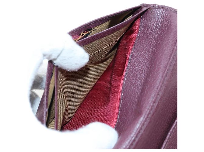 FENDI Zucca Canvas Trifold Wallet Nylon Leather Bordeaux Silver Auth am12141V - view 26