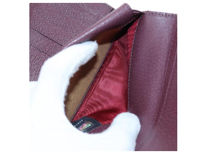 FENDI Zucca Canvas Trifold Wallet Nylon Leather Bordeaux Silver Auth am12141V - view 27
