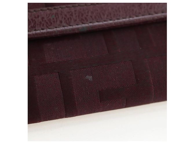 FENDI Zucca Canvas Trifold Wallet Nylon Leather Bordeaux Silver Auth am12141V - view 7