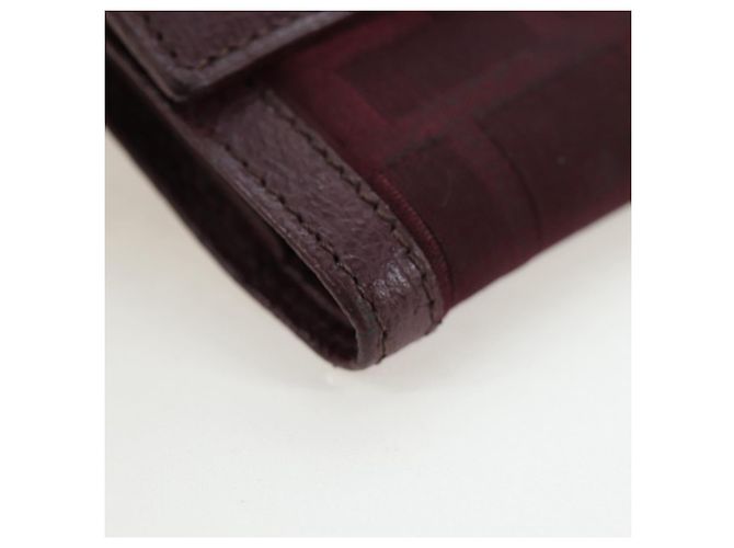 FENDI Zucca Canvas Trifold Wallet Nylon Leather Bordeaux Silver Auth am12141V - view 8
