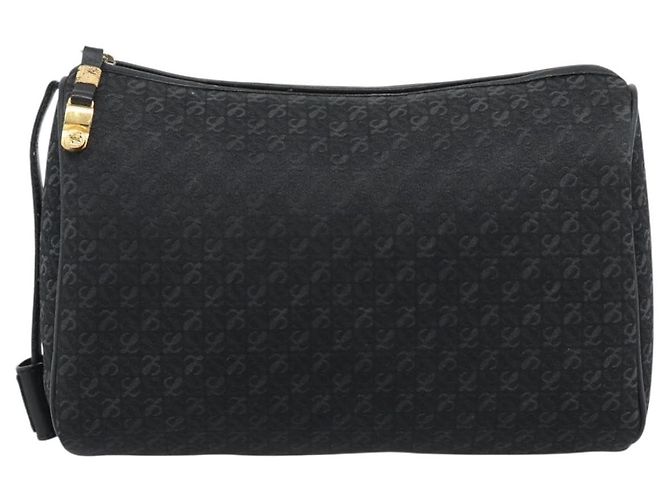 LOEWE Anagram Clutch Bag Canvas Schwarz Goldfarben Auth ep15245 - Ansicht 13