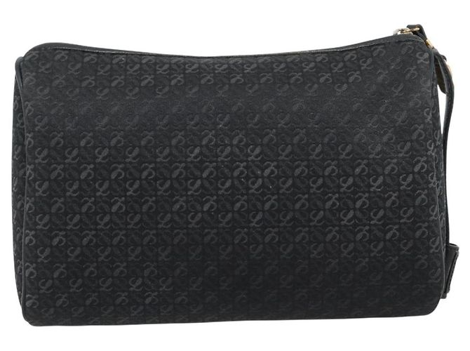 LOEWE Anagram Clutch Bag Canvas Schwarz Goldfarben Auth ep15245 - Ansicht 2