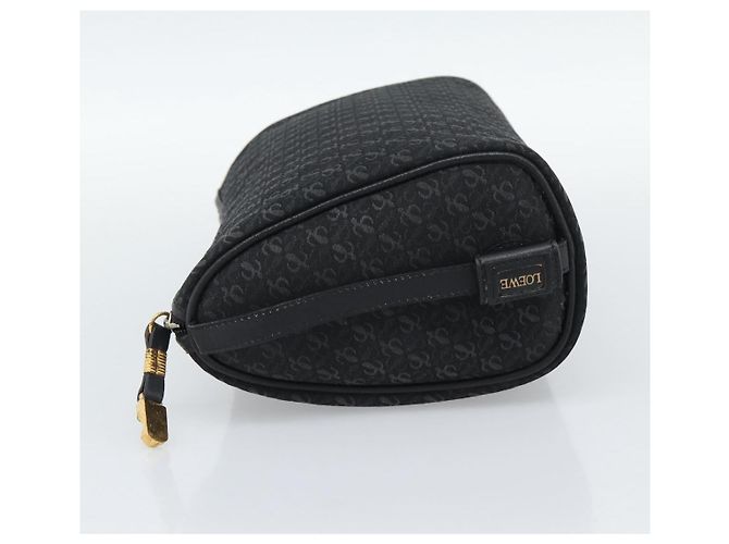LOEWE Anagram Clutch Bag Canvas Schwarz Goldfarben Auth ep15245 - Ansicht 3