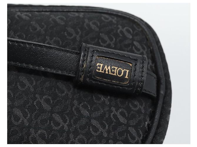LOEWE Anagram Clutch Bag Canvas Schwarz Goldfarben Auth ep15245 - Ansicht 8