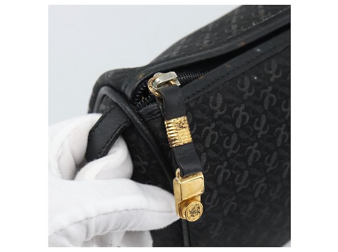 LOEWE Anagram Clutch Bag Canvas Schwarz Goldfarben Auth ep15245 - Ansicht 9