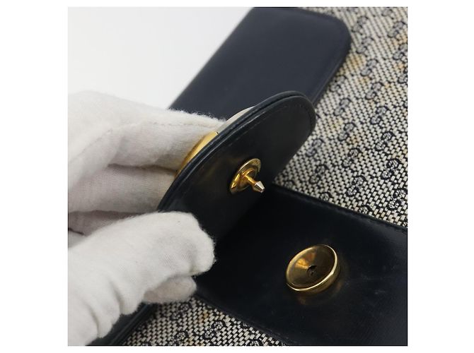 Borsa a Spalla GUCCI Micro GG Canvas Navy Gold Tone Auth ep15230 Blu navy - vista 10