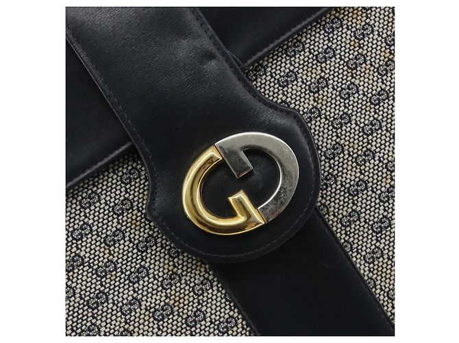 Borsa a Spalla GUCCI Micro GG Canvas Navy Gold Tone Auth ep15230 Blu navy - vista 18
