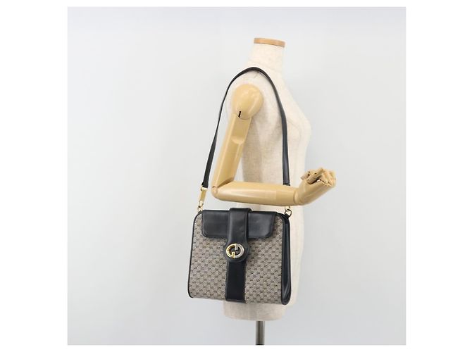 Borsa a Spalla GUCCI Micro GG Canvas Navy Gold Tone Auth ep15230 Blu navy - vista 24