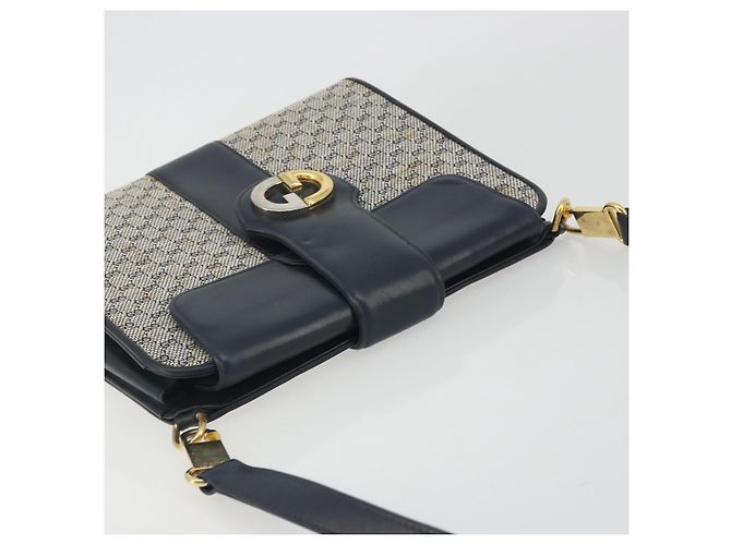 Borsa a Spalla GUCCI Micro GG Canvas Navy Gold Tone Auth ep15230 Blu navy - vista 6