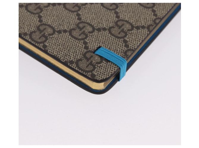 GUCCI GG Supreme Disney Donald Duck Note Book Cuir Beige Bleu Auth SW2661M - vue 15