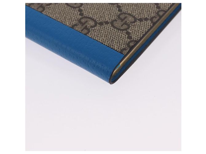 GUCCI GG Supreme Disney Donald Duck Note Book Cuir Beige Bleu Auth SW2661M - vue 7