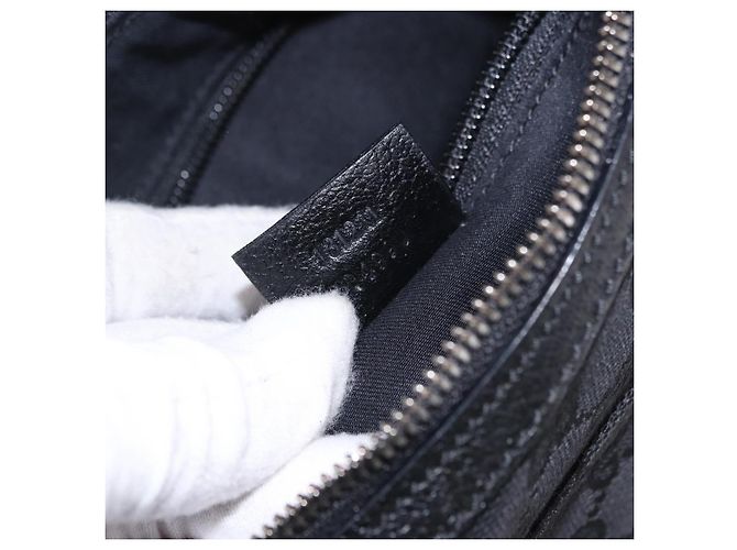 Borsa a Spalla GUCCI GG Canvas Nera Argento 131211 Auth 193541 Nero - vista 12