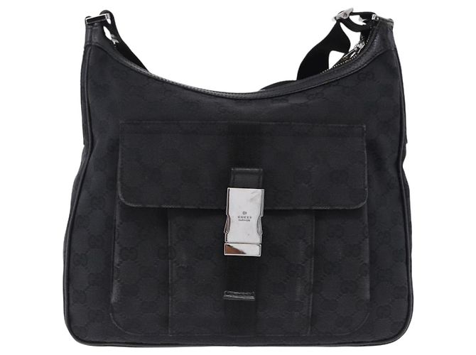 Borsa a Spalla GUCCI GG Canvas Nera Argento 131211 Auth 193541 Nero - vista 13