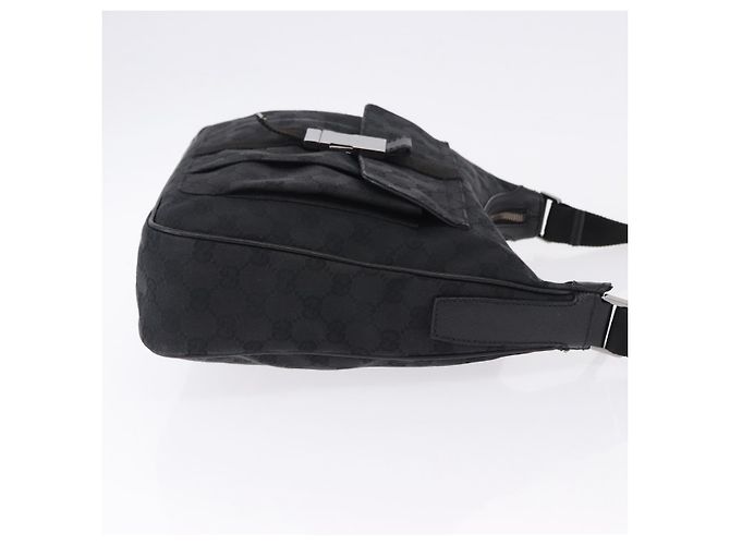 Borsa a Spalla GUCCI GG Canvas Nera Argento 131211 Auth 193541 Nero - vista 3