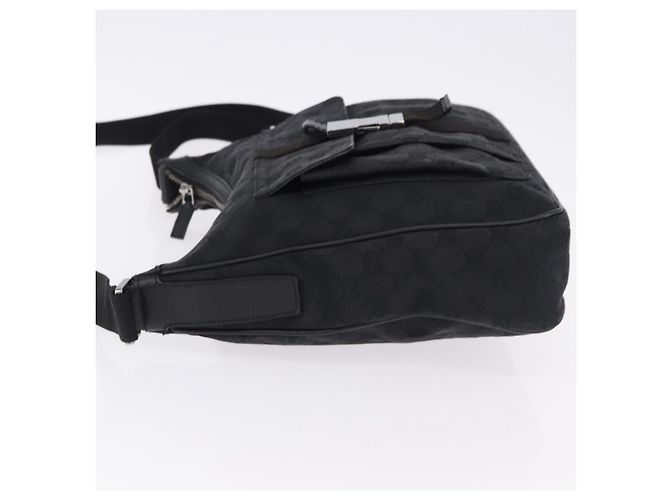 Borsa a Spalla GUCCI GG Canvas Nera Argento 131211 Auth 193541 Nero - vista 4