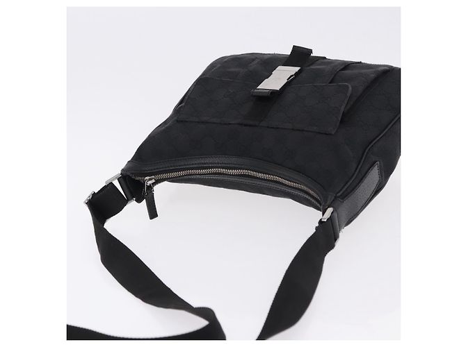 Borsa a Spalla GUCCI GG Canvas Nera Argento 131211 Auth 193541 Nero - vista 6