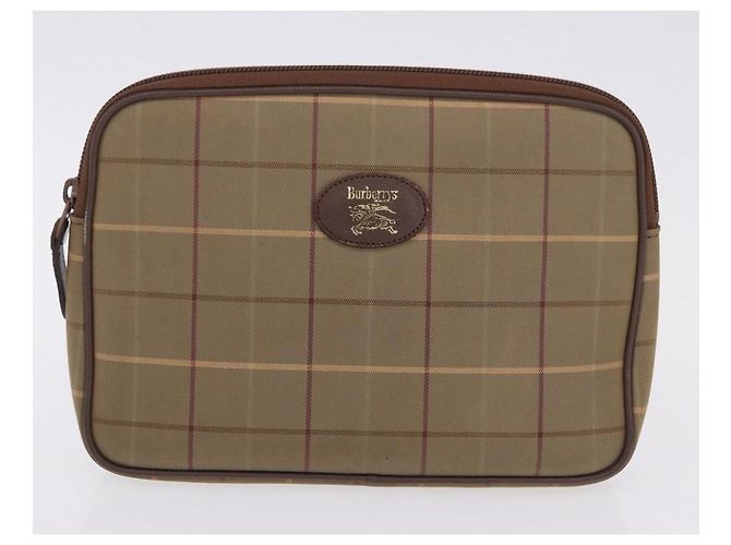 Set di 3 borse Burberry Nova Check Blue Label in nylon, Marrone e Rosso, Autentico am11993 - vista 10