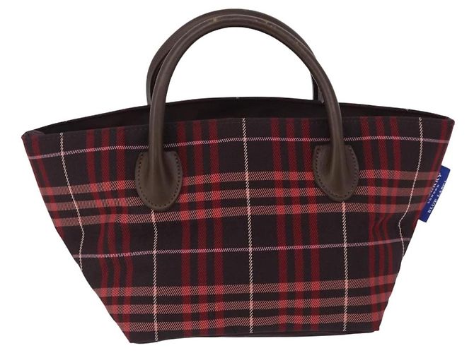 Set di 3 borse Burberry Nova Check Blue Label in nylon, Marrone e Rosso, Autentico am11993 - vista 2