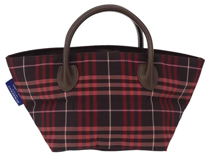 Set di 3 borse Burberry Nova Check Blue Label in nylon, Marrone e Rosso, Autentico am11993 - vista 3