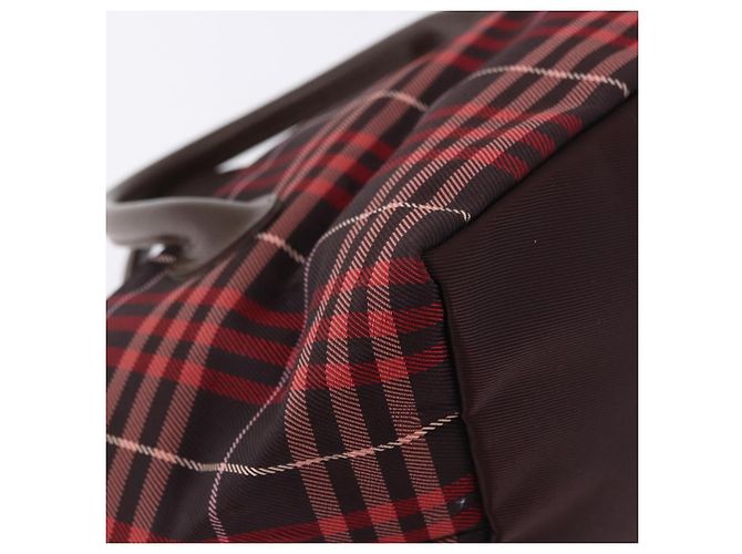 Set di 3 borse Burberry Nova Check Blue Label in nylon, Marrone e Rosso, Autentico am11993 - vista 8