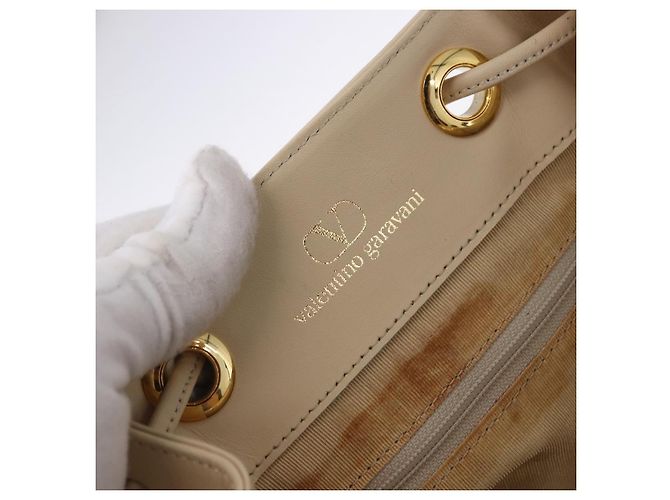 VALENTINO Borsa a Spalla con Coulisse in Pelle Avorio Auth BA14162V Crudo - vista 10