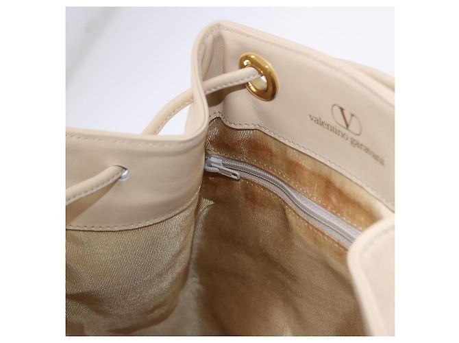 VALENTINO Borsa a Spalla con Coulisse in Pelle Avorio Auth BA14162V Crudo - vista 20