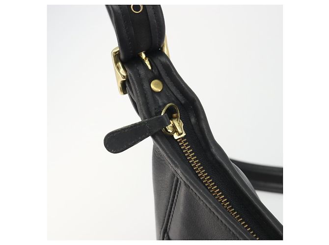 Borsa a Spalla Coach in Pelle Nera e Oro Auth 191112 Nero D'oro - vista 10
