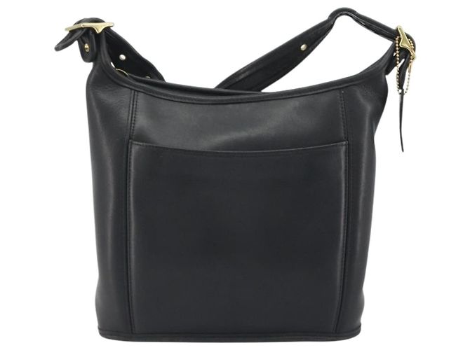 Borsa a Spalla Coach in Pelle Nera e Oro Auth 191112 Nero D'oro - vista 13