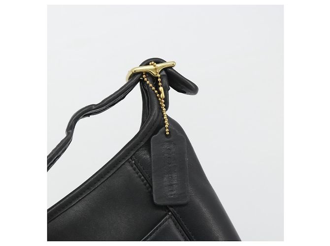 Borsa a Spalla Coach in Pelle Nera e Oro Auth 191112 Nero D'oro - vista 17
