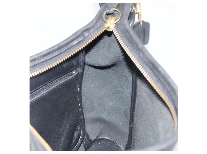 Borsa a Spalla Coach in Pelle Nera e Oro Auth 191112 Nero D'oro - vista 18