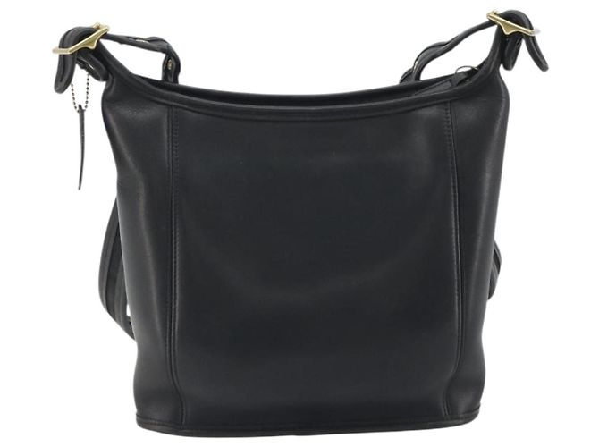 Borsa a Spalla Coach in Pelle Nera e Oro Auth 191112 Nero D'oro - vista 2