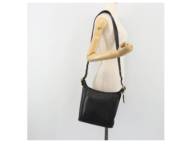 Borsa a Spalla Coach in Pelle Nera e Oro Auth 191112 Nero D'oro - vista 23