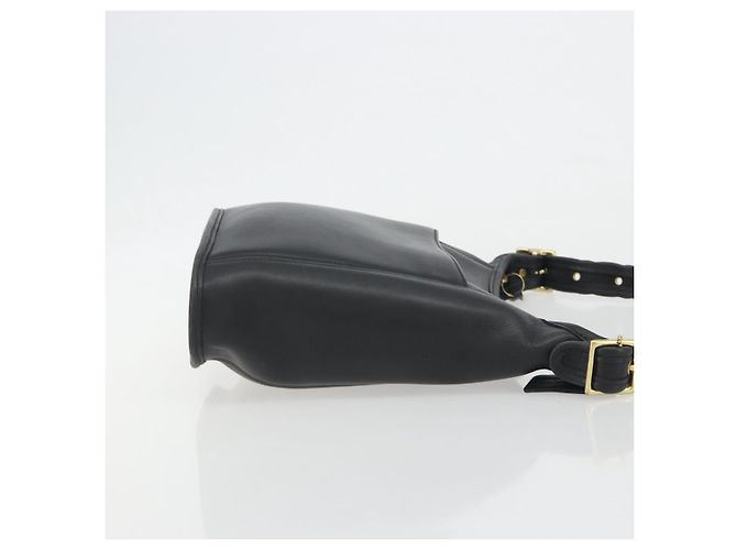 Borsa a Spalla Coach in Pelle Nera e Oro Auth 191112 Nero D'oro - vista 3