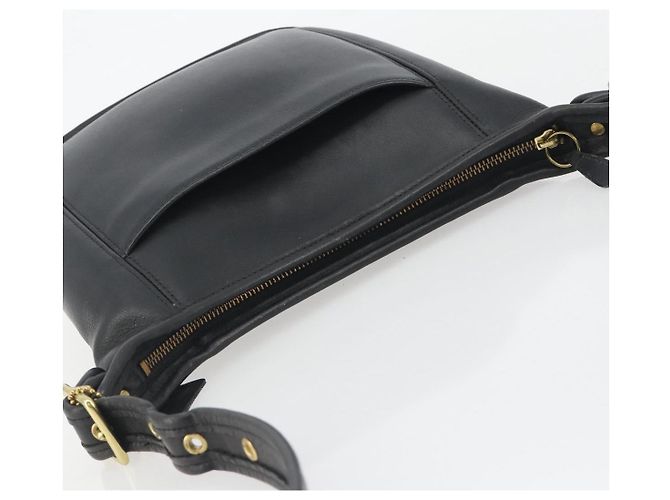 Borsa a Spalla Coach in Pelle Nera e Oro Auth 191112 Nero D'oro - vista 6