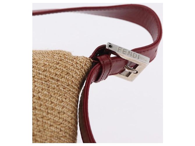 FENDI Mamma Baguette Schultertasche Stroh Beige Silber Authentisch yk20673SAV - Ansicht 17