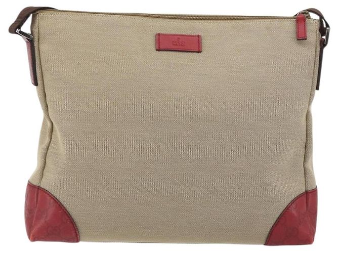 GUCCI GuccissimaGG Shoulder Bag Canvas Beige Red 257301 Auth ep15248 Rosso - vista 13