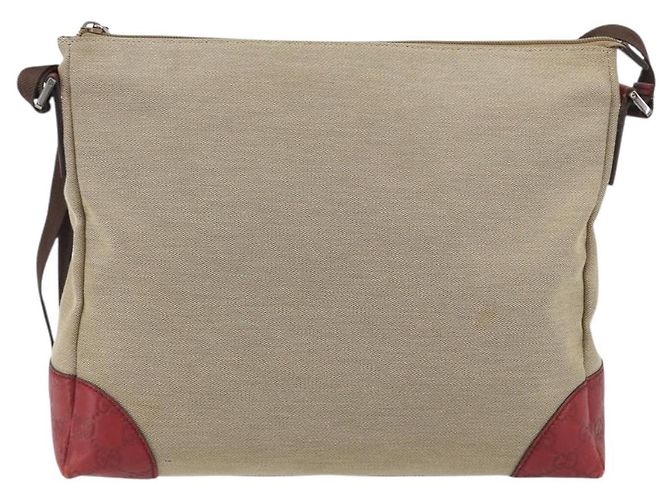 GUCCI GuccissimaGG Shoulder Bag Canvas Beige Red 257301 Auth ep15248 Rosso - vista 2