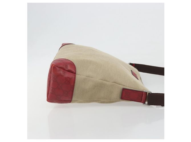 GUCCI GuccissimaGG Shoulder Bag Canvas Beige Red 257301 Auth ep15248 Rosso - vista 3