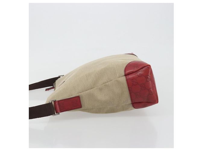 GUCCI GuccissimaGG Shoulder Bag Canvas Beige Red 257301 Auth ep15248 Rosso - vista 4