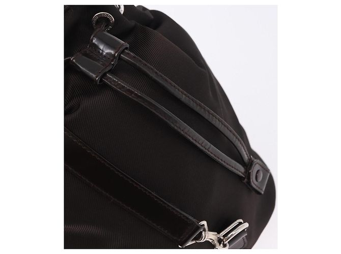 Sac à main GUCCI Bamboo Nylon 2way Marron Argent 003 2854 0060 0 Auth bs36299A Argenté - Ansicht 18