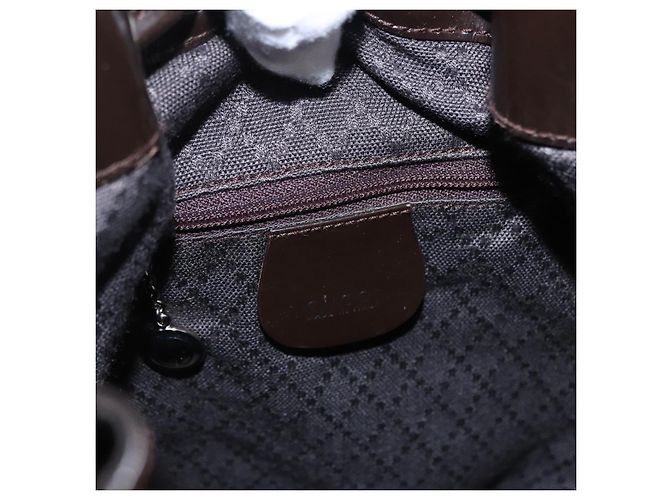 Sac à main GUCCI Bamboo Nylon 2way Marron Argent 003 2854 0060 0 Auth bs36299A Argenté - Ansicht 19