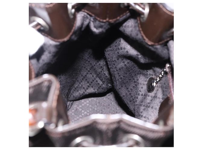 Sac à main GUCCI Bamboo Nylon 2way Marron Argent 003 2854 0060 0 Auth bs36299A Argenté - Ansicht 21