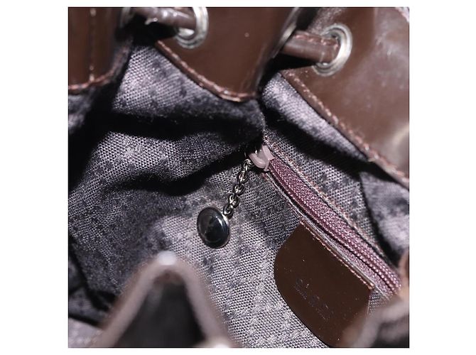 Sac à main GUCCI Bamboo Nylon 2way Marron Argent 003 2854 0060 0 Auth bs36299A Argenté - Ansicht 22