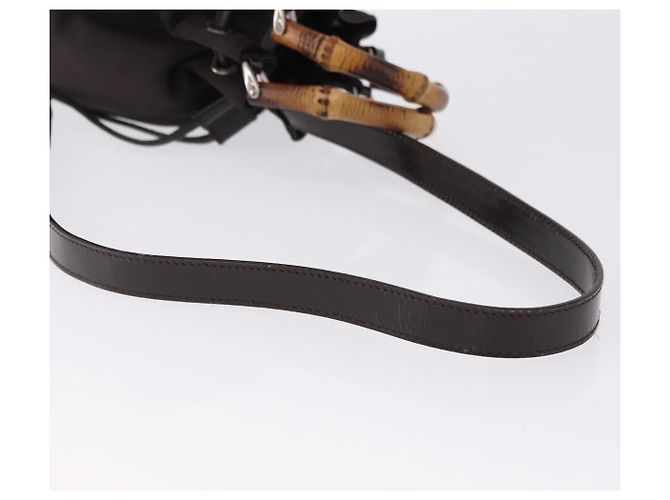 Sac à main GUCCI Bamboo Nylon 2way Marron Argent 003 2854 0060 0 Auth bs36299A Argenté - Ansicht 9