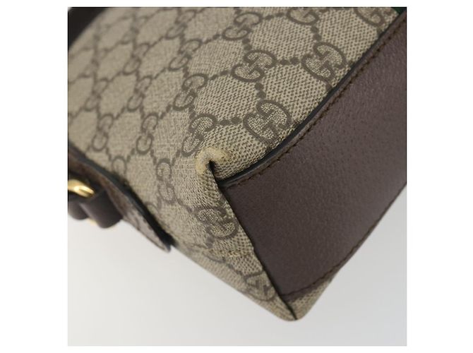 Borsa GUCCI GG Supreme Ophidia Sherry Line PVC Beige Oro 499621 Auth 194060 - vista 14