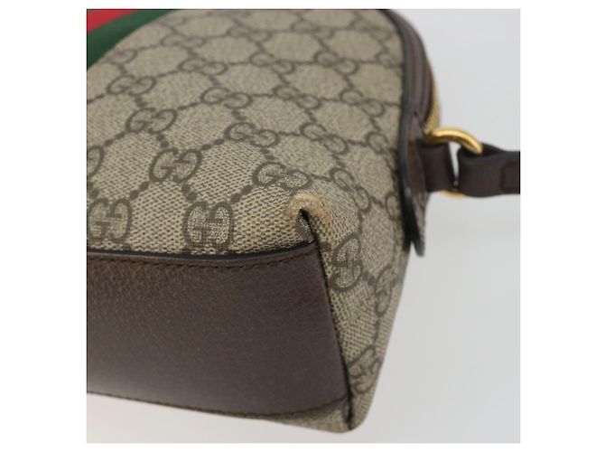 Borsa GUCCI GG Supreme Ophidia Sherry Line PVC Beige Oro 499621 Auth 194060 - vista 9