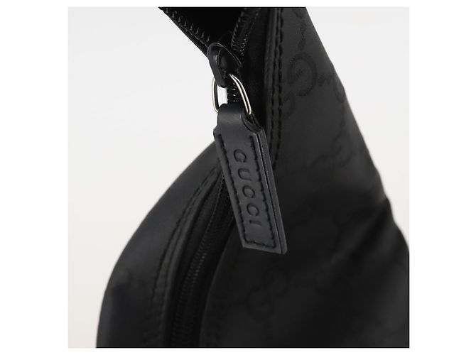 Bolso de Hombro GUCCI GG Canvas Nylon Negro Plata 012 0384 8 Auth 190125 - vista 10