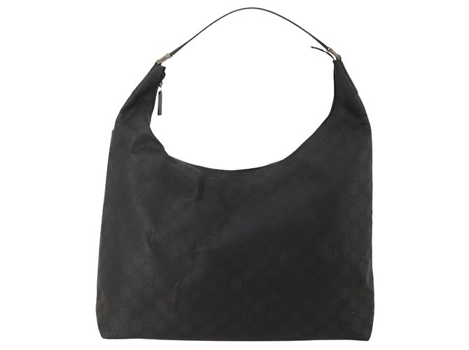 Bolso de Hombro GUCCI GG Canvas Nylon Negro Plata 012 0384 8 Auth 190125 - vista 13